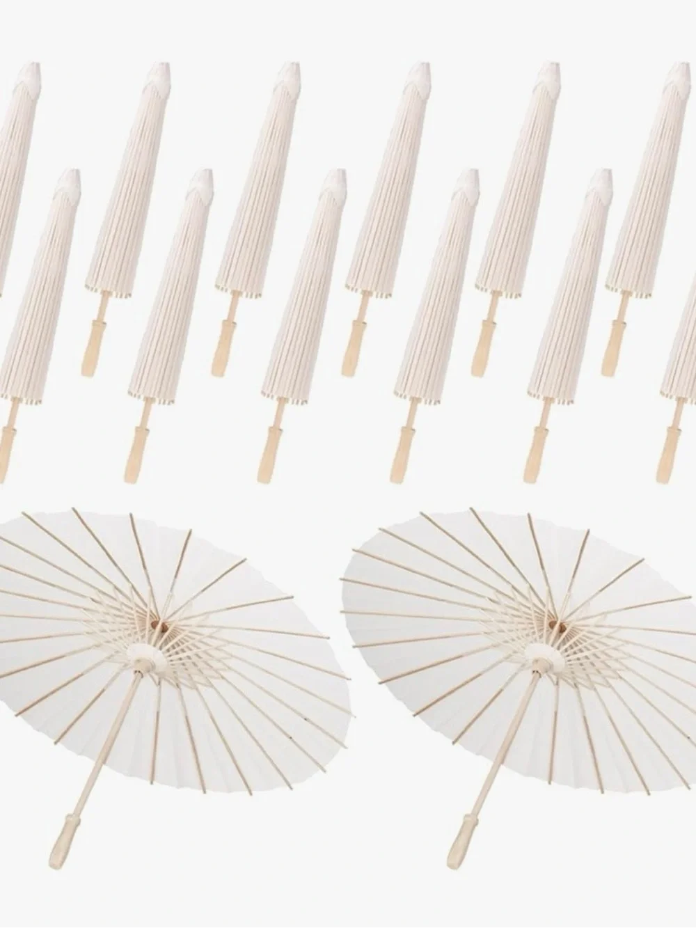 Paper Parasol Wedding Umbrellas in Cream - Set of 8 - Picture 1 of 5